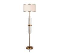 Rieort Lampadaire en Cristal Lampe de Lecture avec Abat-Jour en Tissu Simple Lampe à Poteau Haut Lampe sur Pied en métal éclairage de décoration Lampes Hautes