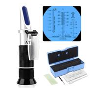 Rierousy 4-in-1 Refractometre, Réfractomètre Antigel, Réfractomètre Glycol pour Tester l'eau du Pare-Brise, l'Adblue, l'acide De Batterie, l'Éthylène Glycol, Le Propylène Glycol