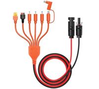 Rierousy Câble de charge solaire, 7 en 1, adaptateur avec Anderson, XT60, DC7909, DC6530, DC35135, DC5521, DC8020, longueur : 1,2 m, compatible avec panneau solaire, station d'alimentation, générateur