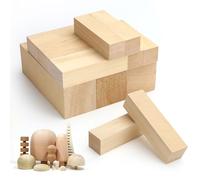 Rierousy Tilleul Sculpture Blocs de Sculpture en Naturelle Cube Bois, sculpture bois, Bloc en Bois Massif de Balsa à Sculpter pour Enfants et Adultes DIY (15x5x5、10x4x2.5、10x2.5x2.5)