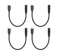 Riertostng 4Pcs court DC 3.5mm x 1.35mm à USB C cordon d’alimentation 6inch, DC 35135 femelle à USB Type C prise mâle 5V 3A câble de charge d’alimentation cordon d’extension