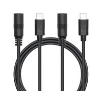 Riertostng Câble d'alimentation DC 5,5 mm x 2,1 mm vers USB C 1 M/3FT, DC 5521 femelle vers USB type C mâle 5 V 3 A, câble de charge, rallonge pour lampe de bureau LED, petit ventilateur, etc. (2