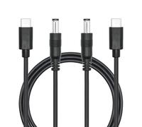 Riertostng Câble d'alimentation DC 5,5 mm x 2,5 mm vers USB C 1 M/3FT, DC 5525 mâle vers USB type C mâle 5 V 3 A Câble de charge Câble d'extension pour lampe de bureau LED, petit ventilateur, etc.