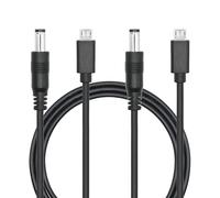 Riertostng Câble d'alimentation DC 5.5mm x 2.1mm vers Micro USB 1M/3FT, DC 5521 mâle vers micro USB mâle 5V 3A, câble d'extension pour lampe de bureau LED, petit ventilateur, etc. (2