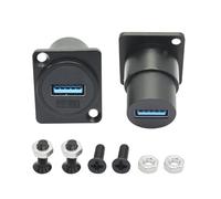 Riertostng Lot de 2 connecteurs USB 3.0 - Type D - USB 3.0 par données femelle vers femelle - Installation avec vis - Adaptateur d'extension de données USB haute vitesse