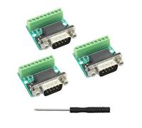 Riertostng Lot de 3 connecteurs à vis DB9, D-SUB 9 broches mâles sans soudure, plaque de conversion RS232, module de signal de connexion série (9 broches mâle)