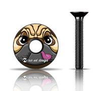 Riesel Design Bouchon de Direction en Carbone avec vis en Aluminium pour vélo de Course, Gravel, Cyclocross, MTB/Potence et Tige de Direction pour Toutes Les tiges de Fourche, Potence 1 1/8''