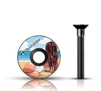 Riesel Design - STEM Cap -Bouchon de diretion vélo Haut de Gamme en Carbone + vis Aluminium anodisée - 6gr !!!! Taille 1 1/8’’ - Girl Tanja