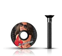 Riesel Design Stem : Cap Bouchon de diretion Mixte | Ahead Capuchon avec vis en aluminium pour vélo de route, Gravel, Cyclocross, VTT - Pour toutes les tiges de fourche de 1/18"