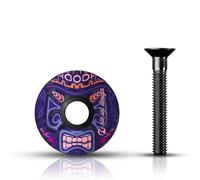 Riesel Design - STEM Cap -Bouchon de diretion vélo Haut de Gamme en Carbone + vis Aluminium anodisée - 6gr !!!! Taille 1 1/8’’ - Maori