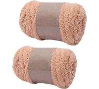 RIESKAS Fil de chenille à tricoter large tricot, fil de couverture, fil de chenille jumbo, bricolage, tapis, bonnet, écharpes, 250 g, violet, 2 pièces