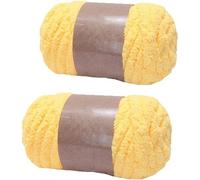 RIESKAS Fil de chenille à tricoter large tricot, fil de couverture, fil de chenille jumbo, bricolage, tapis, bonnet, écharpes, 250 g, violet, 2 pièces