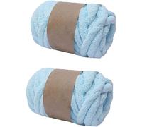 RIESKAS Lot de 2 pelotes de fil chenille super épais à tricoter pour couvertures, tapis, chapeaux, écharpes, 250 g - Violet