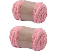RIESKAS Lot de 2 pelotes de fil chenille super épais à tricoter pour couvertures, tapis, chapeaux, écharpes, 250 g - Violet