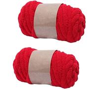RIESKAS Lot de 2 pelotes de fil chenille super épais à tricoter pour couvertures, tapis, chapeaux, écharpes, 250 g - Violet