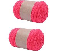 RIESKAS Lot de 2 pelotes de fil chenille super épais à tricoter pour couvertures, tapis, chapeaux, écharpes, 250 g - Violet