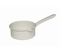 Riess, 0035-033 Casserole avec grand bec verseur 12, blanc classique, diamètre 12 cm, capacité 1/2 l, hauteur 6 cm, émail, blanc, induction