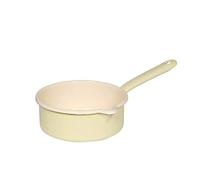 Riess, 0037-006, Casserole à long manche avec grand bec verseur 16 1,00 L, CLASSIC - BUNT/PASTELL, Couleur jaune pastel, Diamètre 16 cm, Hauteur 7 cm, Contenu 1,0 litre, émail, pot à lait