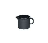 Riess, 0040-003, NOUVELLE PUR Design Dark Grey Pot à bec, diamètre 12 cm, volume 1 l, l 18,7 x 13,5 x 11,5 cm, poids, casserole à lait, émail, induction