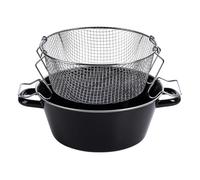 Riess Poêle à Frites Classique 0052-022 avec insert Ø24 cm Hauteur 10,5 cm Émaillé noir