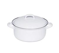 Riess, 0126-033 Casserole avec couvercle 12, CLASSIC-BLANC, diamètre 12 cm, capacité 0,5 litres, hauteur 10 cm, émaillé, blanc, induction