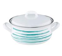 Riess 0169-048 Cocotte Individuelle en émail avec couvercle Vert 16 cm 1 l