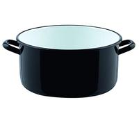 Riess, 0248-017 Riesen Casserole mi-haute avec rebord 32 12 l sans couvercle classique - géant et nains, diamètre 32 cm, hauteur 16,5 cm, contenance 12 l, émail noir, faitout à légumes, marmite, marmite à induction.