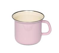 Riess, 0269-006, casserole avec bord chromé 12, CLASSIC - COLORÉ/PASTEL, couleur rose, diamètre 12 cm, hauteur 11,4 cm, contenance 1 litre, émail, SANS COUVERCLE, couvercle en option, induction