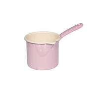 Riess, 0285-006 Gobelet à bec avec anse 12, classique - Bunt/Pastell, couleur rose, Ø 12 cm, hauteur 13,7 cm, contenance 1 l, émail, pot à lait, induction