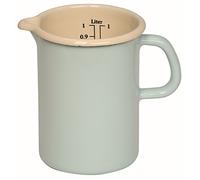 Riess, 0338-006 Kitchen Measure 10 Classic - Bunt/Pastell, couleur turquoise, diamètre 10 cm, hauteur 14,8 cm, contenance 1 litre, émail, tasse à mesurer