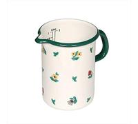 Riess, 0338-049, Dimensions de cuisine 10, COUNTRY - GMUNDNER Fleurs de parasite, diamètre 10 cm, hauteur 14,8 cm, capacité 1 litre, émail, blanc avec fleurs à lire, induction