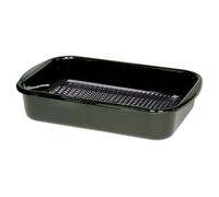 Riess, 0433-022 Classic Poêle à griller carrée en émail Noir 35/23 cm 35 x 23 cm Hauteur 7,5 cm