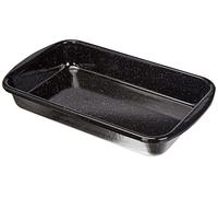 Riess, 0434-022, plat à gratin 32 x 19, plat à four et à rôtir classique, L x l x h 36 x 21,2 x 5,5 cm, poids 1 kg, émail, noir, poêle à frire, induction, plat à gratin, Autriche