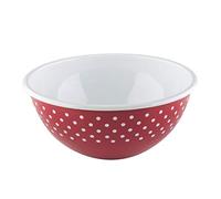 Riess, 0464-077, Bol à fruits et salade 22, COUNTRY - POINTCHEN ROUGE, diamètre 22 cm, hauteur 11 cm, contenance 2,50 litres, émail, rouge/blanc, induction