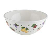 Riess, 0465-068, Saladier 26 4,00 L, COUNTRY - FRUIT GARDEN - Diamètre 26 cm - Hauteur 12 cm - Capacité 4,00 l - Émail blanc avec décoration de fruits - induction