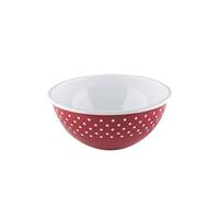 Riess, 0465-077 COUNTRY Bol à fruits et saladier Rouge Ø 26 cm Hauteur 12 cm 4 l Émail Rouge/blanc