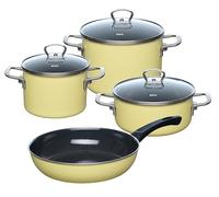 Riess, 0519-002, kit de démarrage 4 pièces, citron, L 28,5 x 48,5 x 24 cm, poids 7,57 kg, émail, induction, set de casseroles