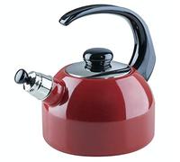 Riess, 0543-020, chaudière à flûte Plus, CLASSIC - ROUGE - Diamètre : 18 cm, hauteur 21,7 cm, contenu : 2 litres, émail, 3 fois émaillé, rouge/noir, induction