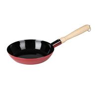 Riess, 0564-020 Poêle à frire en bois 24 Classic - Couleur rouge - Diamètre : 24 cm - Hauteur : 4,2 cm - Émail - Avec poignée en bois et anneau de suspension - Rouge/noir