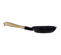 Riess, 0565-022 Classic Poêle à pétrir en bois Noir Diamètre 26 cm Hauteur 8,2 cm Émail avec poignée en bois et anneau de suspension Noir Poêle à induction avec manche en bois