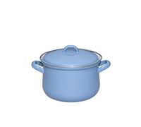 Riess, 0607-128 Marmite avec couvercle 18 cm, 2,5 l, émail, édition classique, bleu moyen, 1,41 kg, 2,5 l, 25,5 x 19,8 x 12,5 cm