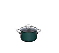 Riess, 0659-007 - Marmite avec couvercle en verre - 24 cm - 6 l - Vert foncé - Émail - Dimensions : 33,1 x 25,9 x 21,3 cm - Poids : 2,454 kg - Pays d'origine : Autriche