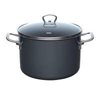 Riess, 0706-003 Marmite avec couvercle en verre 24 cm, 6,2 l, NoUVELLE PUR, gris foncé L 34,5 x 25,2 x 16,2 cm, poids 3,865 kg