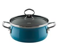 Riess 0711-010 New Aquamarine Top 3000 Cocotte extra résistante avec couvercle en verre Bleu cadet 24 cm 4 l