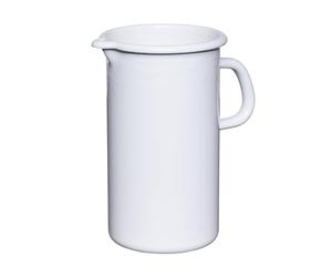 Riess, 0836-033 - Pichet en émail - Diamètre : 10 cm - Capacité : 1,5 l - Poids : 0,53 kg - Couleur : blanc - Série Classic White
