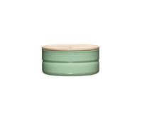 RIESS Boîte de conservation - Boîte de rangement en émail avec couvercle en bois de frêne Truehomewear 6cm 615ml vert