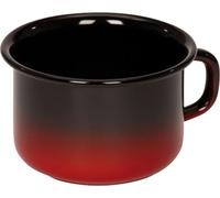 Riess Bol Bol à café haut Ø10cm 0,4 litre émail rouge/noir adapté à la bouilloire Lagerfeuer
