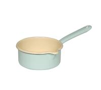 Riess Casserole à long manche avec grand bec Ø14cm 0,8L Pastel Turquoise Émail