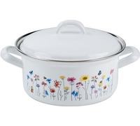 Riess Casserole avec couvercle Ø14cm 0,75L Flora émail