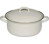 Riess Casserole avec couvercle Ø16cm 1,1L Blanc Émail